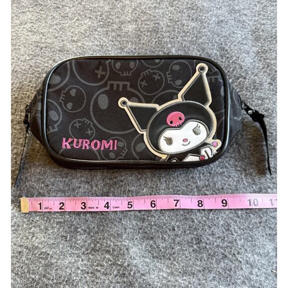 Sanrio Kuromi Black 9” Pencil Case Pouch Sanrio Make Up Storage Hello Kitty - Picture 7 of 10